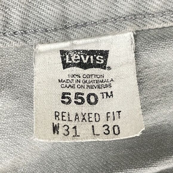 Levi’s 550 Relaxed Fit Jeans Men's 31x30 Grey Trademark Only Tag Vintage Y2K - Picture 6 of 16